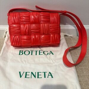 Bottega Veneta Plisse Cassette Shoulder Bag EUC Dustbag Sunburst Color